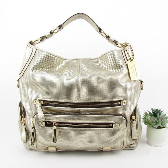 Coach Goldish Silver Large Hobo Bag - Picture 1 of 8